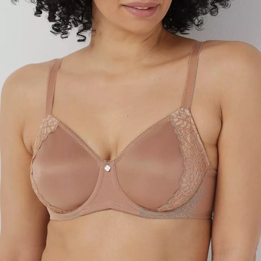 (2) NEW 44D Breezies Everyday Elegance Wirefree Support Bra Copper